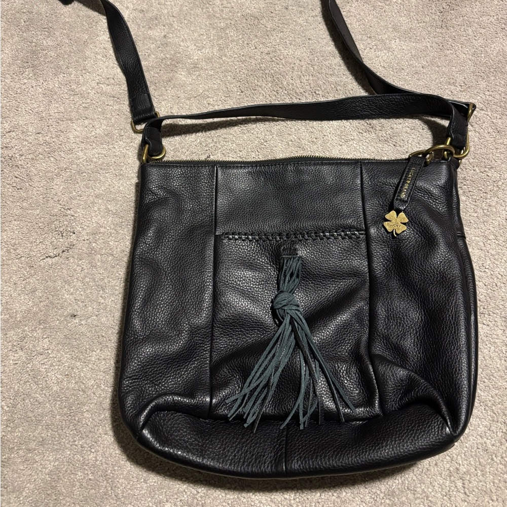 Lucky Leather tassel bucket bag